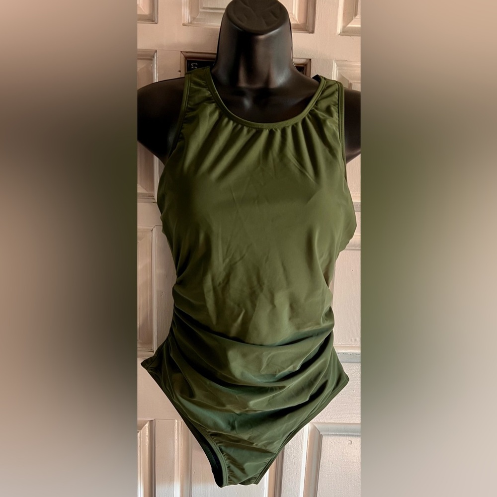 Olive Green Women's One Piece Swimsuit